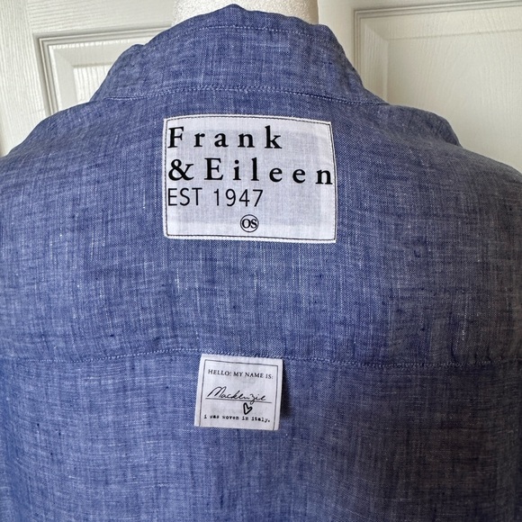 Frank & Eileen MacKenzie One-Size Button-Up Shirt in Famous Blue - Picture 3 of 3
